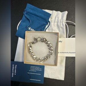 Chrome Hearts Sterling Silver Cuban Chain Bracelet Size 7.25